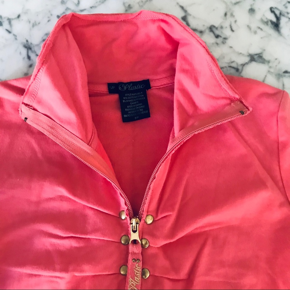 NEW Coral Zip Up with Gold Details - Picture 13 of 16